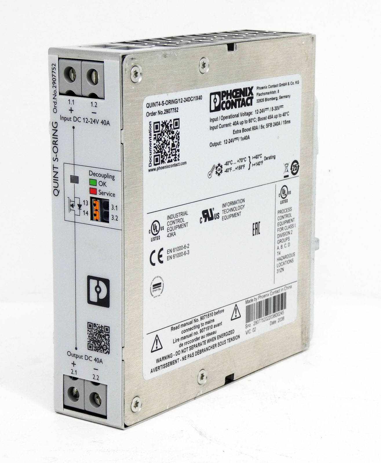 QUINT S-ORING QUINT4-S-ORING/12-24DC/1x40 2907752