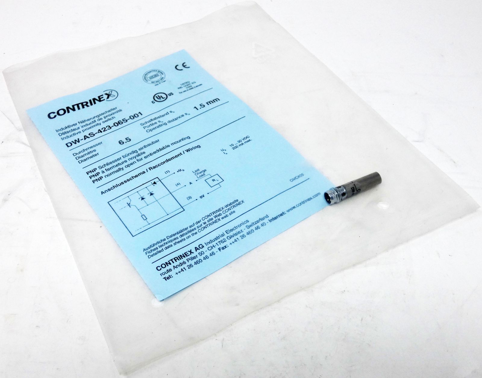 Contrinex DW-AS-423-065-001 Induktiver Näherungsschalter -unused-
