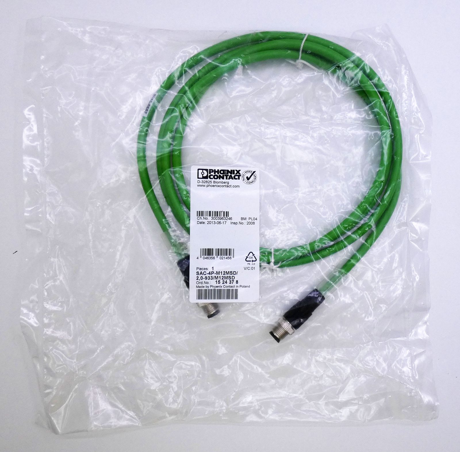 SAC-4P-M12MSD/2,0-933/M12MSD