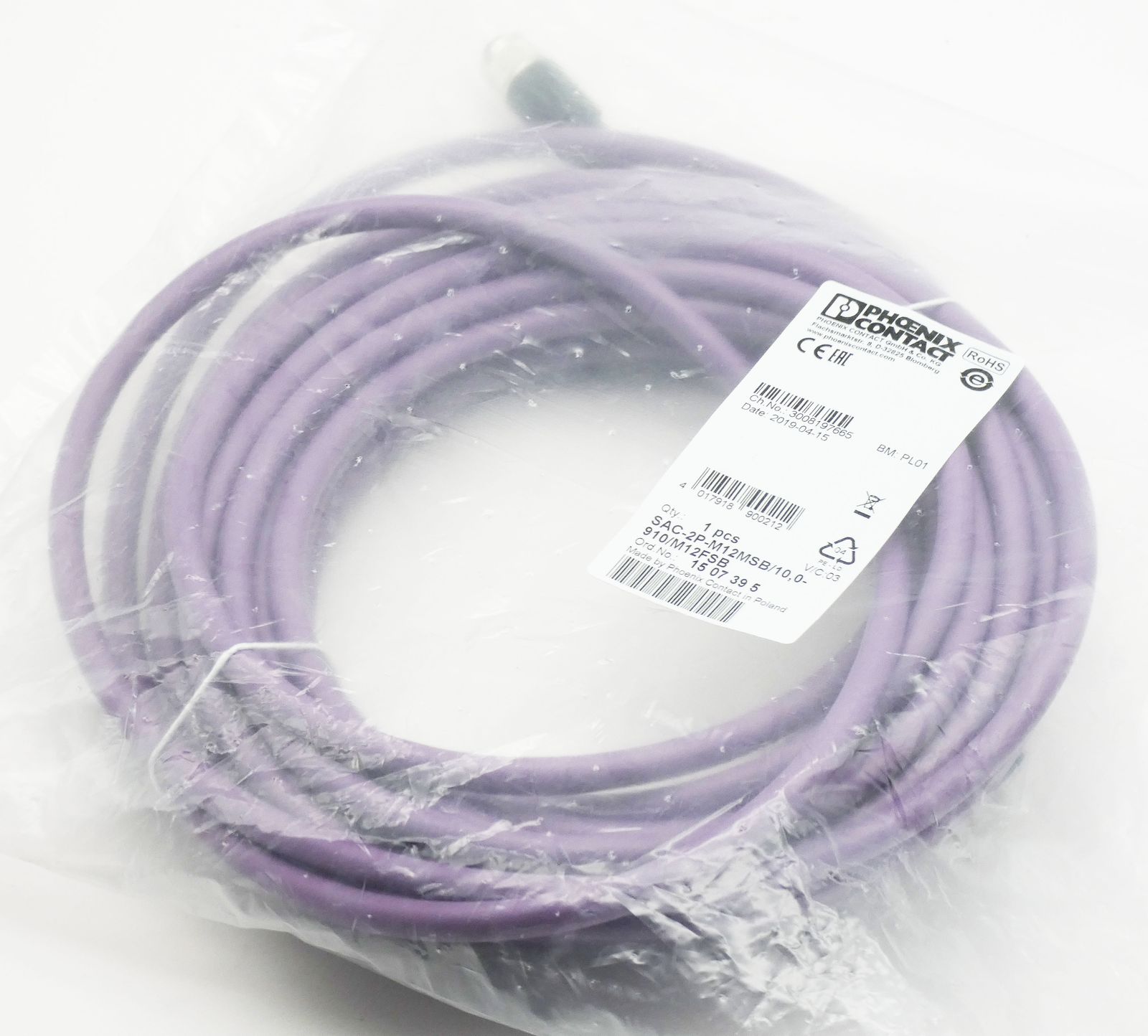 1507395, SAC-2P-M12MSB/10,0-910/M12FSB